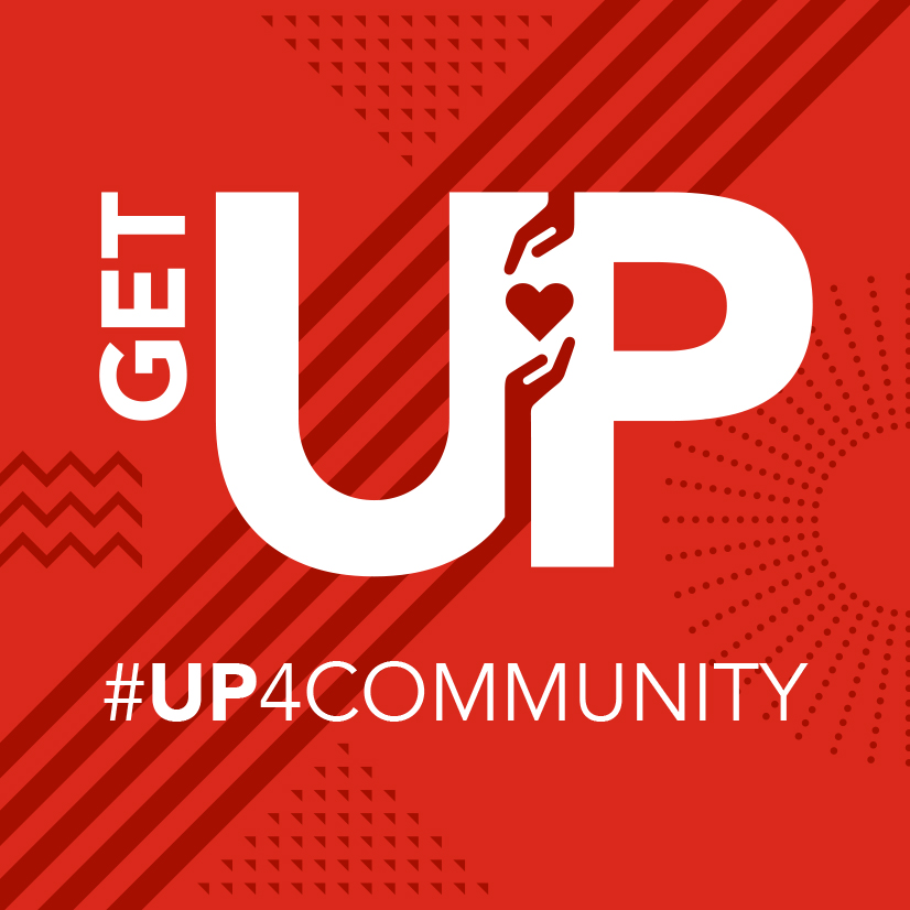 GetUP Event wordmark and Hashtag